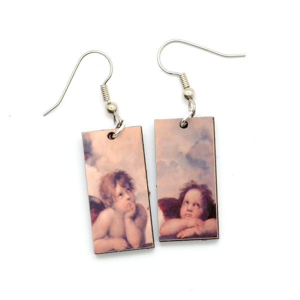 Famous Angel Earrings, Raphael's Sistine Chapel Angels Earrings, Gift for Art History Teacher, Fair Trade Gift, Eco-Friendly Gift