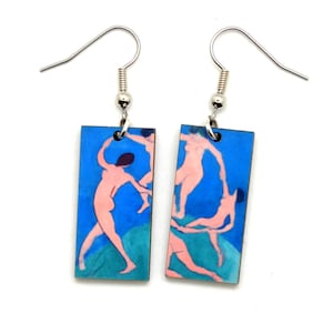 Matisse Earrings, The Dance by Henri Matisse Dangle Earrings, Famous Painting Gift, Fair Trade Jewelry Gift for Dancer or Art History Buff