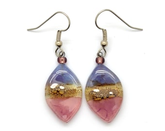 Small Purple Glass Earrings. Fair Trade Jewelry that is Ethically Made will Warm Your Heart While Wearing It.