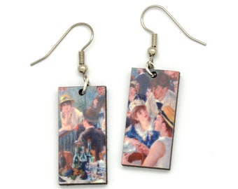 Renoir Impressionist Earrings, Luncheon at the Boating Party Earrings, Famous Art Earrings, Museum Earrings