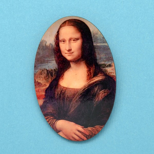 Mona Lisa Pin | Leonardo da Vinci Art Pin | Famous European Art Gift for Museum Lovers and Artists | French Painting Jewelry