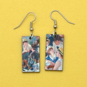 Garden Party Earrings, Summer Celebration Earrings, Impressionist Painting Earrings, Renoir Art Gift for Graduation Girl, Eco-Friendly