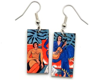 Matisse Dangle Earrings Famous Painting Earrings of "Music" by  Henri Matisse, Affordable Gift Idea Under 20 for Musician or Guitarist