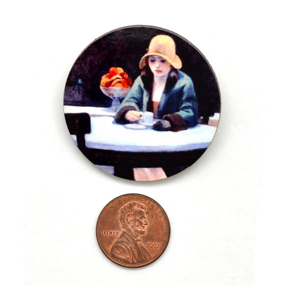 Edward Hopper Pin the Automat Famous Painting Pin Lady Drinking