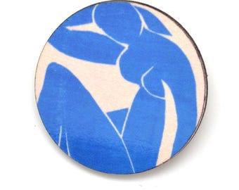 Matisse Blue Nude Pin, Matisse Cut Outs, Fair Trade Famous Art Pin, Gift for Artist