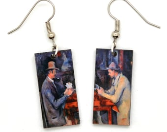 Cezanne Card Players Earrings, Impressionist Art Earrings, Famous Painting Earrings, Affordable Gift Idea Under 20