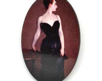 Madam X Art Pin, John Singer Sargent Pin features Famous Lady in Black, Fair Trade Jewelry for Mom who loves art.