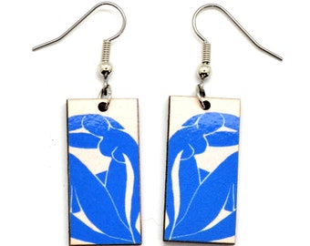 Matisse Blue Nude Art Earrings,Matisse Cut Outs, Famous Painting Earrings, Fair Trade Jewelry, Affordable Gift for Artist Friend