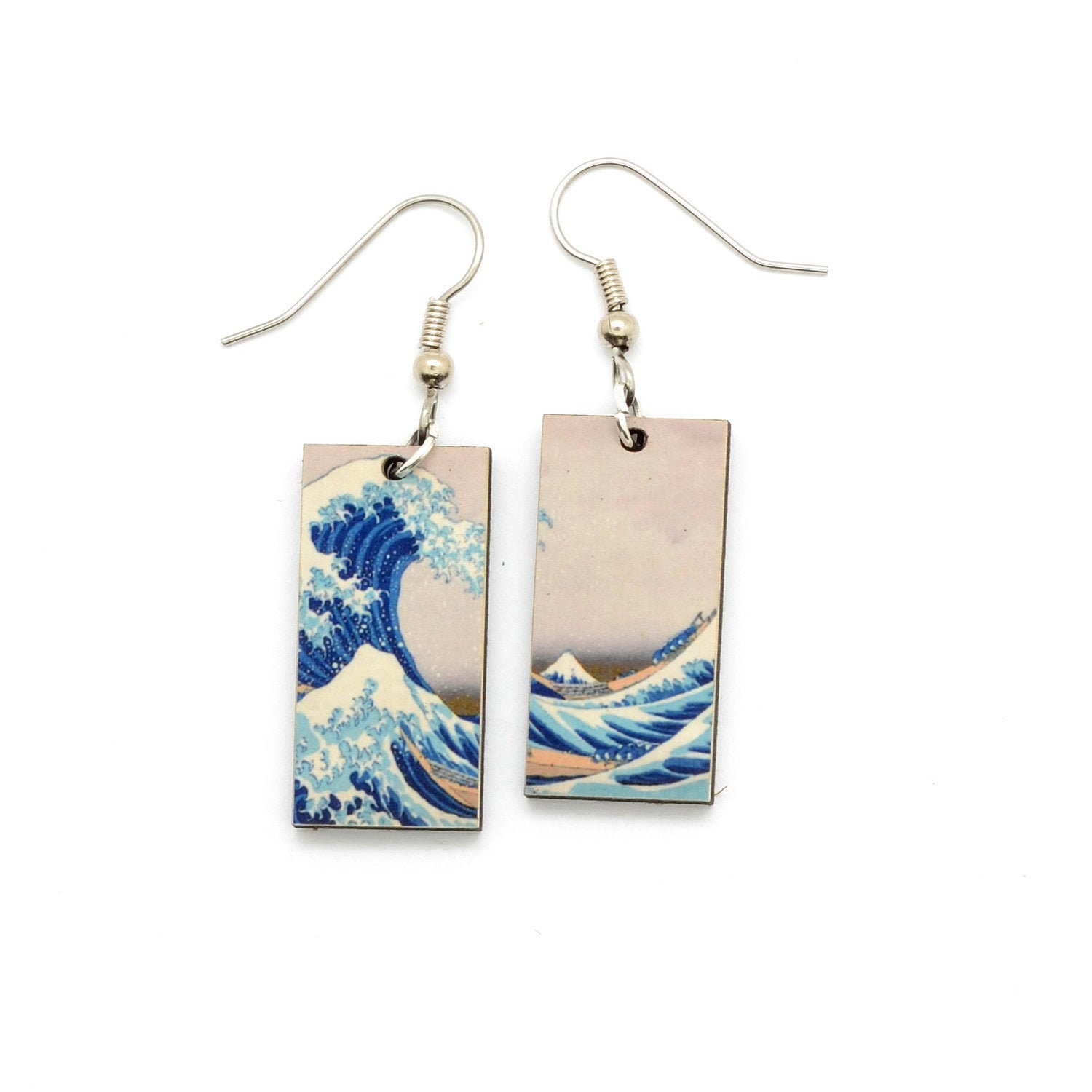 The Great Wave Earrings Japanese Artist Hokusai Earrings Famous