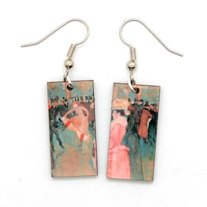 Toulouse-Lautrec Impressionism Art Earrings, Moulin Rouge Dancers, Famous Painting Earrings, Fair Trade Jewelry