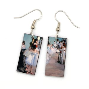 Degas Ballerina Earrings, French Impressionist Art Earrings, Degas Dance Class Earrings, Affordable Gift Under 20