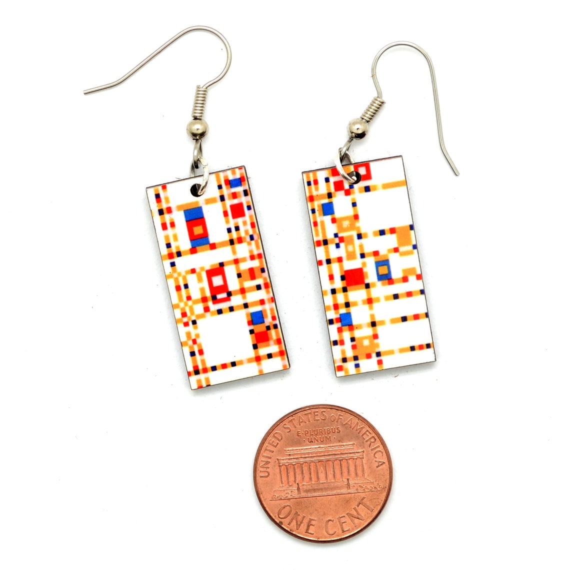 Piet Mondrian Inspired Dangle Earrings