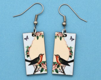 Robin Earrings | Bird Watchers & Lovers Will Love this Vintage Inspired Design, Eco Friendly and Fair Trade