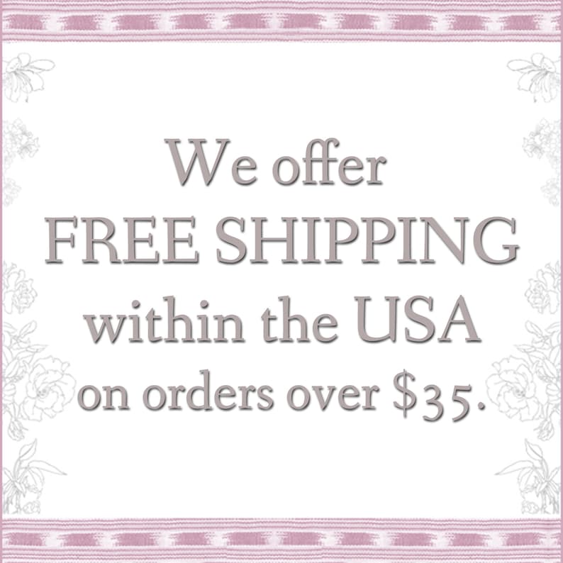 The text reads we offer free shipping within the USA on orders over $35.00