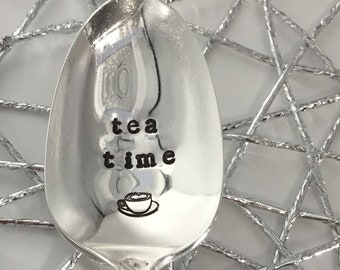 Hand-Stamped Silver-Plated Teaspoon – Vintage Tea Time Flatware