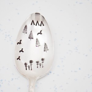 Coffee spoon - adventures gift idea - outdoors gift - Coffee spoon - HAND STAMPED vintage coffee spoon - isolation gift