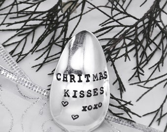 Christmas Gift Idea - Hand Stamped Spoon - Kisses - XOXO  Gift - Hand Stamped Spoon  - Moving Away - Distance Gift - Moving.