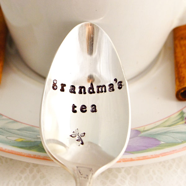 Grandma's tea - Gift For Grandma -  Grandma Gift idea -  vintage teaspoon - Silverplate