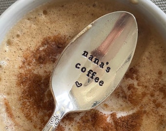 Personalized Hand-Stamped Silver-Plated Spoon – Vintage Keepsake Gift for Grandma