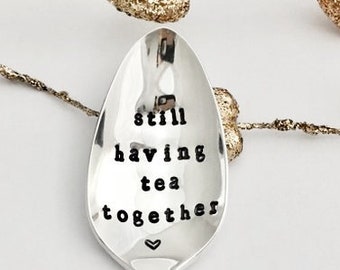 Hand Stamped Silver Plated Teaspoon – Still Having Tea Together