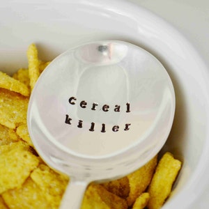 Cereal Killer Spoon - Vintage Hand Stamped  - Unique Gift for Him or Her - Stocking Stuffer - Fun Breakfast Gift