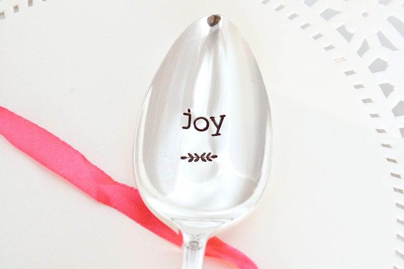 Hand stamped. Joy serving spoon serving spoon Hostess Gift Idea Chritmas Table Decoration gather decor