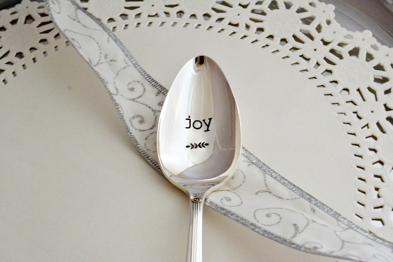 Hand stamped. Joy serving spoon serving spoon Hostess Gift Idea Chritmas Table Decoration gather decor