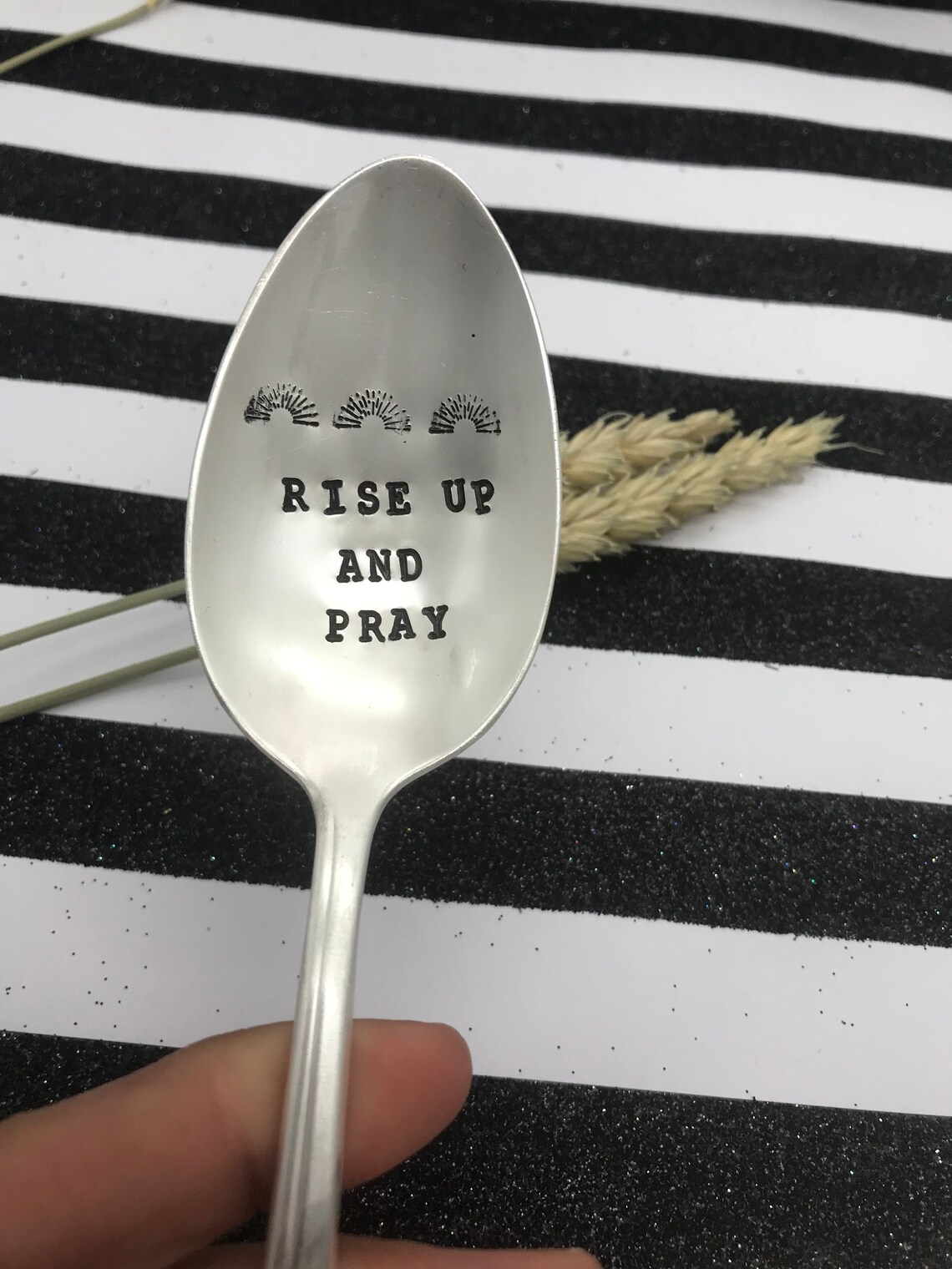 Rise up and Pray Teaspoon OR TABLESPOON Silverplate Etsy