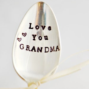 Grandma Gift Idea - Hand Stamped spoon - You Choose Size - Mother&#39;s day gift idea - Gift For grandma .