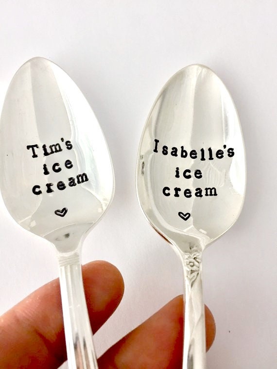 Ice Cream Spoon Set silverplate Custom Spoon with your Etsy