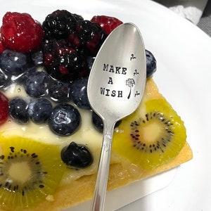 Make a Wish Spoon - Hand Stamped - Good Luck -  new year gift -  Coffee Tea Ice Cream Cereal - As you wish  - New Year’s Resolutions