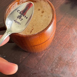 Hand Stamped Teaspoon - Vintage Silver Plated, Choose Joy Gift