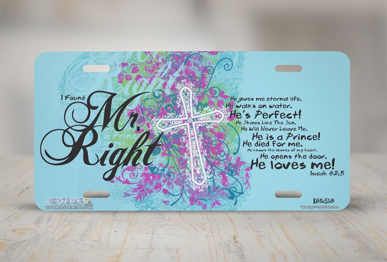 Christian Cross License Plate Cute Christian Car Tag Etsy