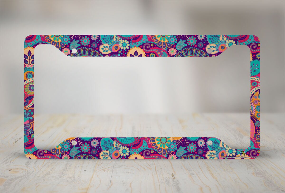 Hippie Flower License Plate Frame Floral Pattern Car Tag - Etsy