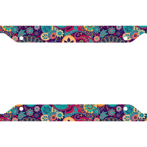 Floral Pattern License Plate Frame Blue Flowers Car Tag Etsy