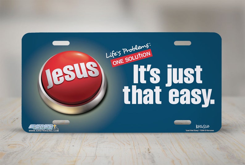 Christian License Plate Christian Car Tag Just That Easy Etsy