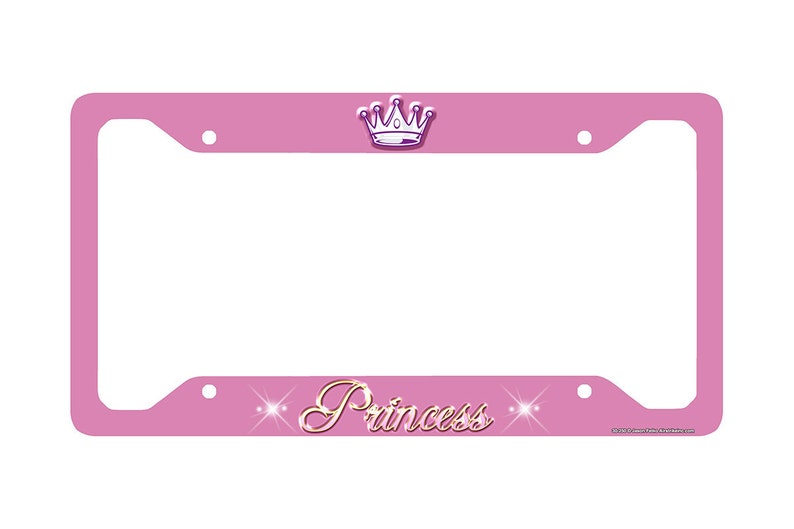 Princess License Plate Frame Princess Car Tag Frame Princess Etsy