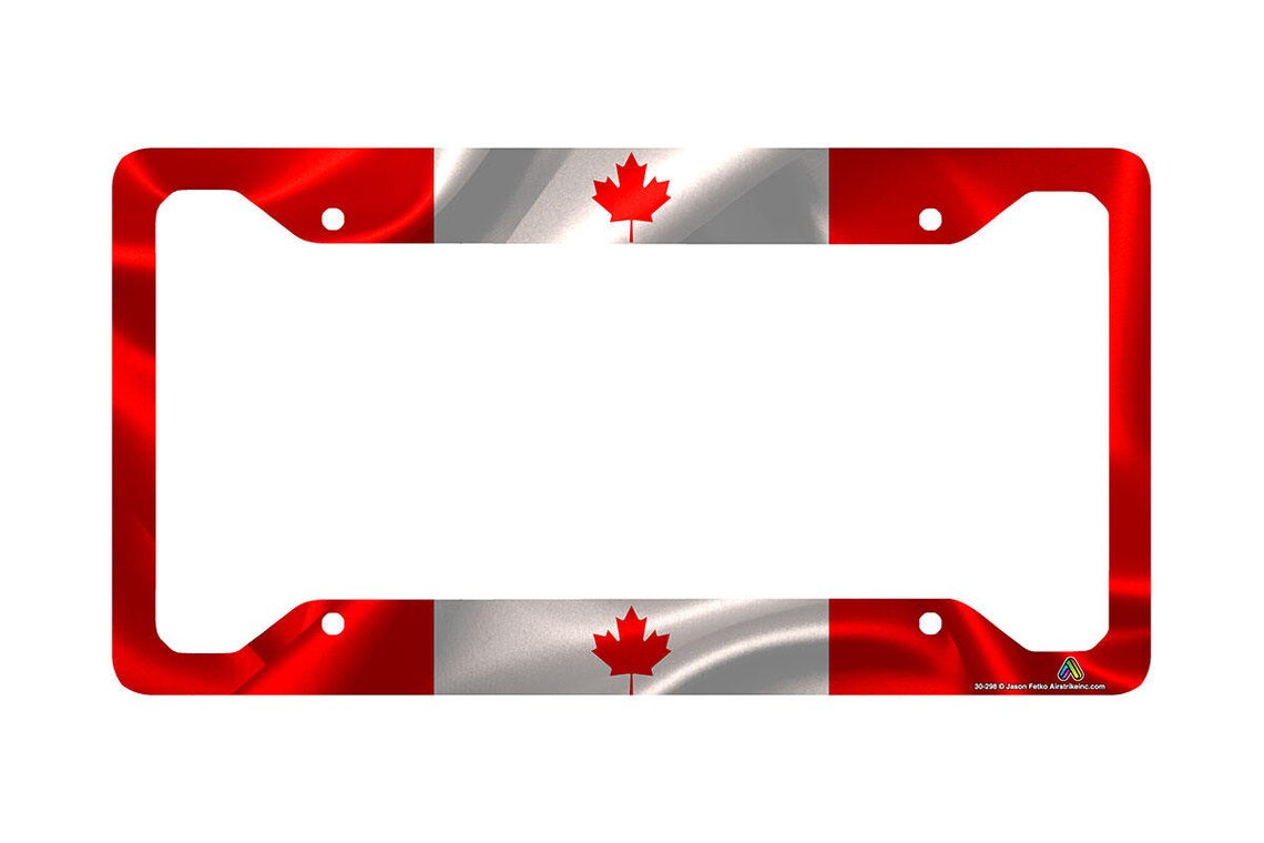 Canadian Flag License Plate Frame Canada Flag Car Tag Frame Etsy