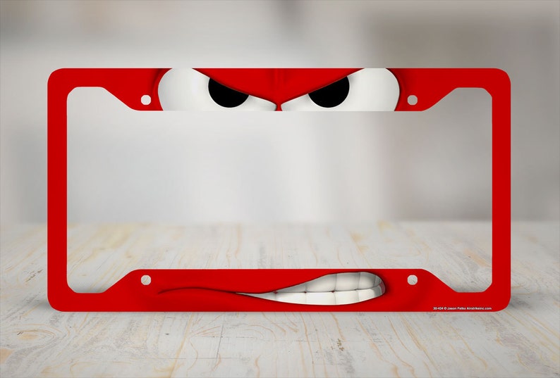 Funny License Plate Frame Smirk Car Tag Frame Back Off Etsy