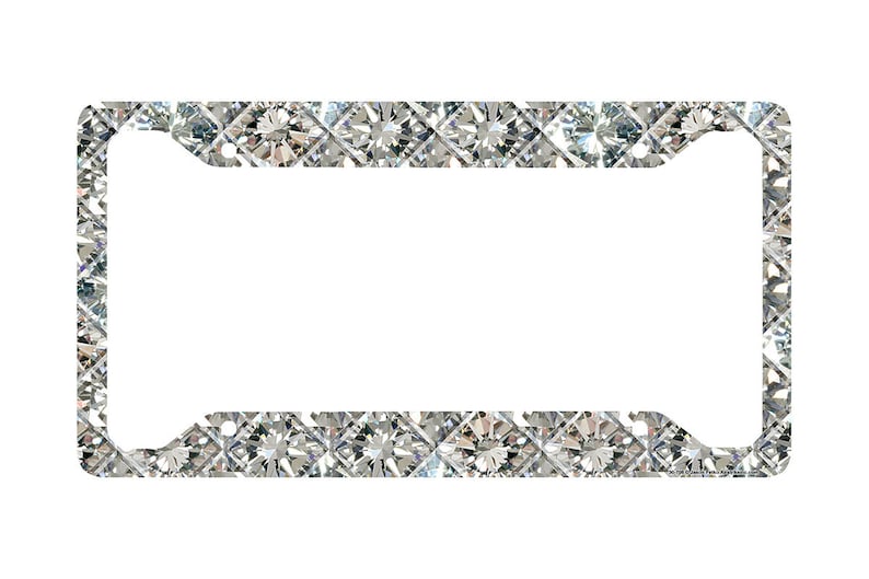 Diamond License Plate Frame Diamonds Car Tag Frame Diamond Etsy