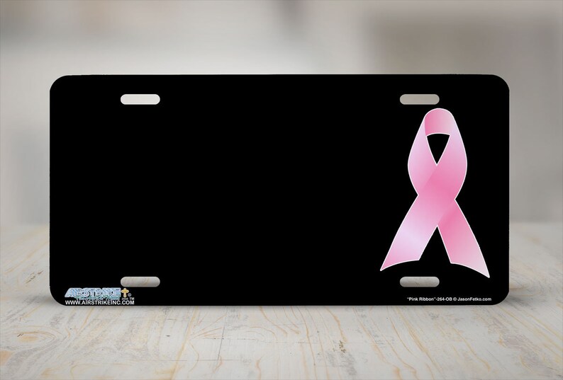 Breast Cancer Pink Ribbon License Plate Pink Ribbon Car Tag Etsy