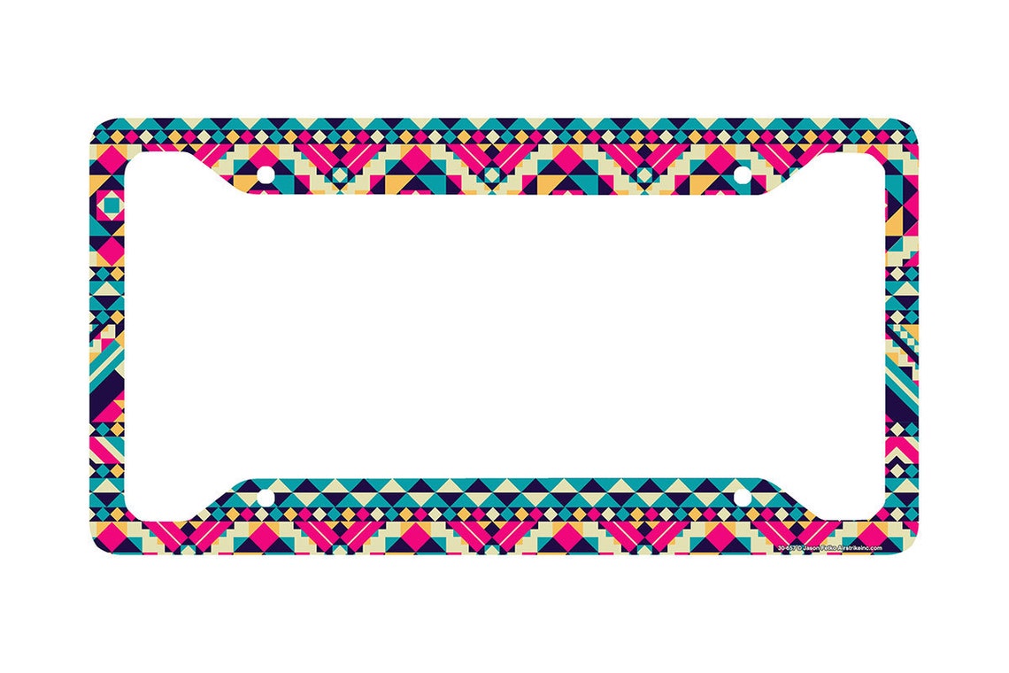 Aztec License Plate Frame Tribal Car Tag Frame Cute License Etsy