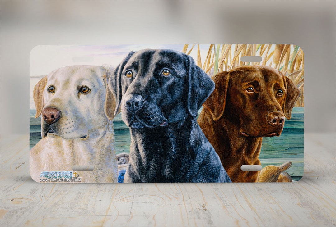 Black Lab License Plate Yellow Lab Car Tag Brown Lab Front Etsy