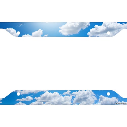 Clouds License Plate Frame Blue Sky Car Tag Frame Ethereal Etsy