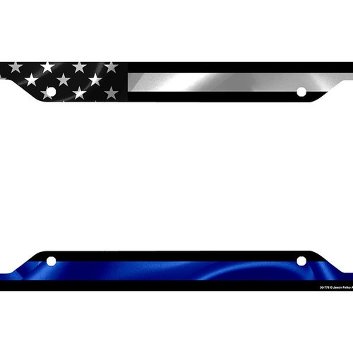 Thin Blue Line American Flag License Plate Matte Black on Etsy
