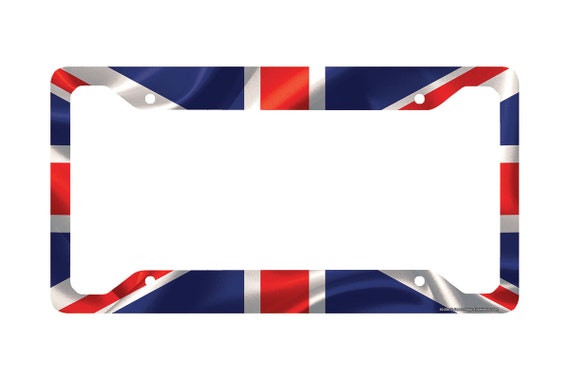 British Union Jack UK Flag License Plate Cover Stainless Steel Metal Car Vehicle Decor