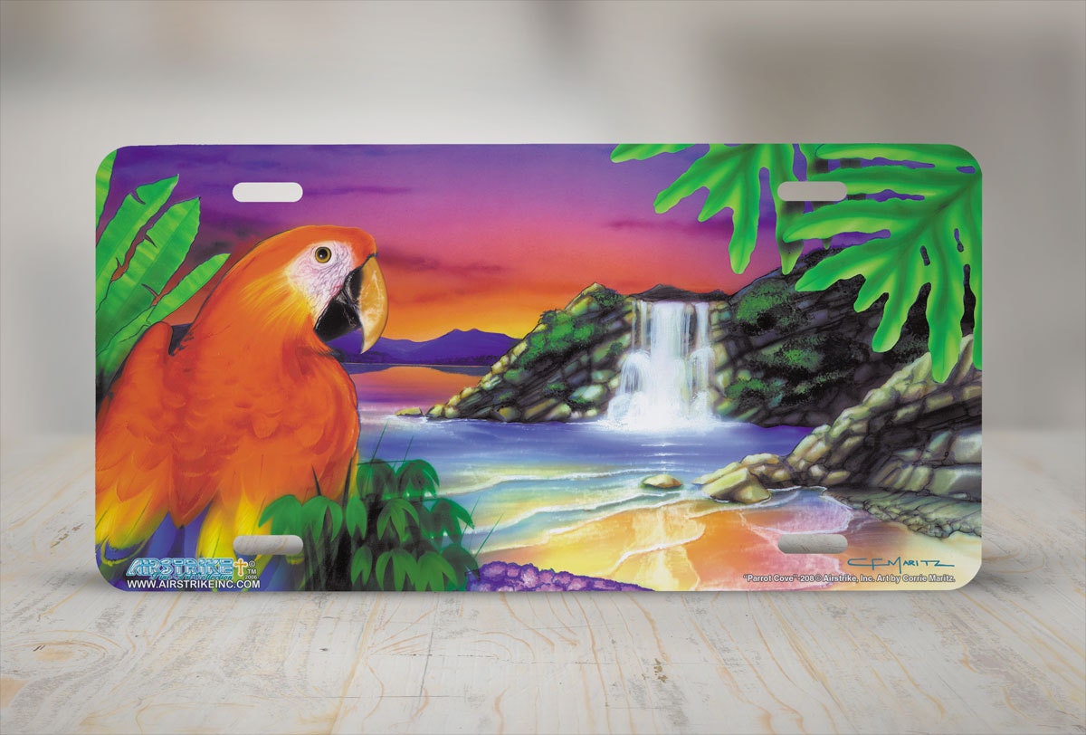 Parrot License Plate Parrot Car Tag Macaw Front License Etsy