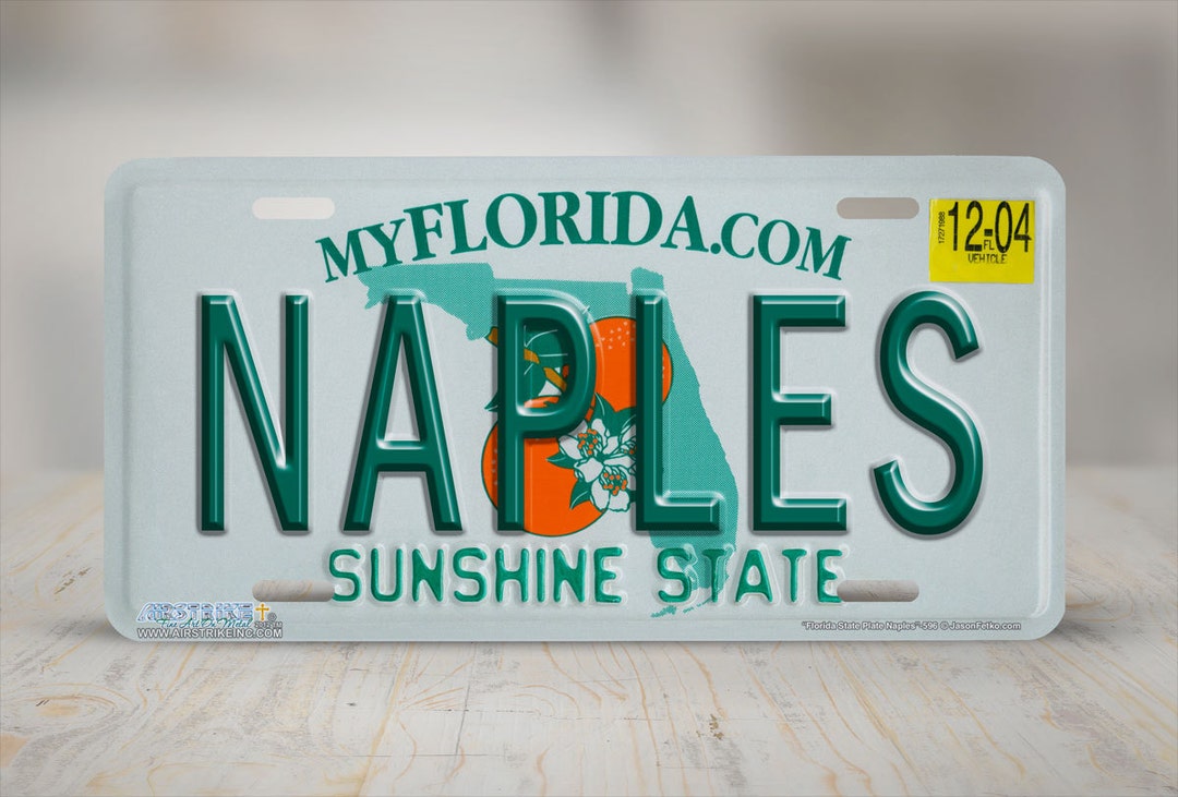 Naples Florida State License Plate Naples Florida Car Tag Etsy España