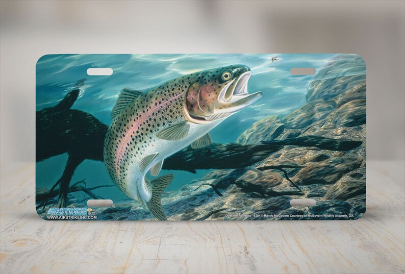 Rainbow Trout License Plate Rainbow Trout Car Tag Rainbow Etsy