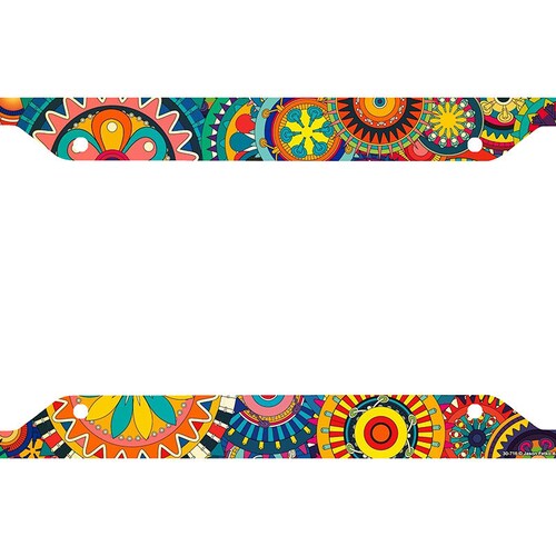 Retro Flower License Plate Frame Floral Pattern Car Tag Etsy